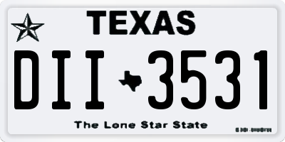 TX license plate DII3531