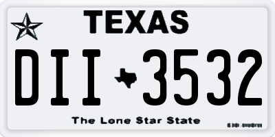 TX license plate DII3532