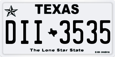 TX license plate DII3535