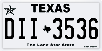 TX license plate DII3536