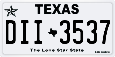 TX license plate DII3537