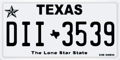 TX license plate DII3539