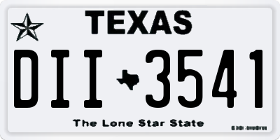 TX license plate DII3541