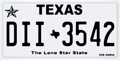 TX license plate DII3542
