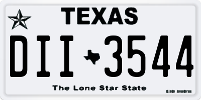 TX license plate DII3544