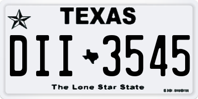 TX license plate DII3545