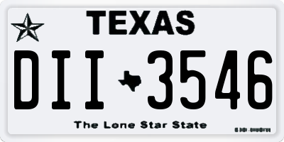 TX license plate DII3546