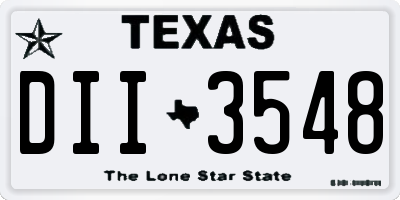 TX license plate DII3548