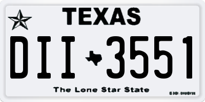 TX license plate DII3551