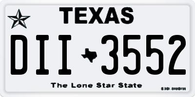 TX license plate DII3552