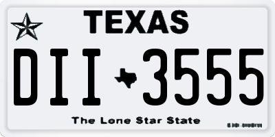 TX license plate DII3555