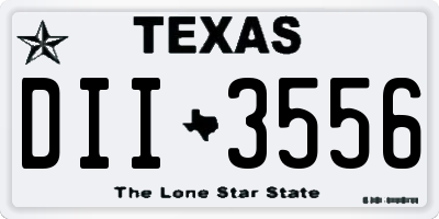 TX license plate DII3556
