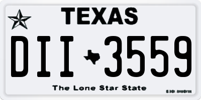 TX license plate DII3559