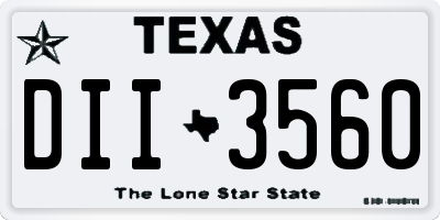 TX license plate DII3560