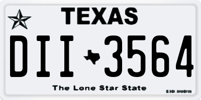 TX license plate DII3564