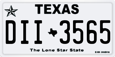 TX license plate DII3565