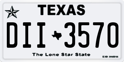 TX license plate DII3570