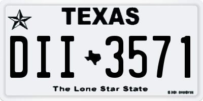 TX license plate DII3571