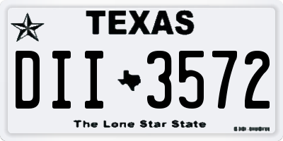 TX license plate DII3572