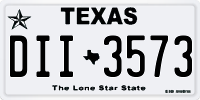 TX license plate DII3573