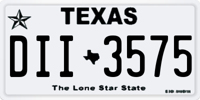TX license plate DII3575