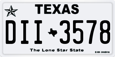 TX license plate DII3578