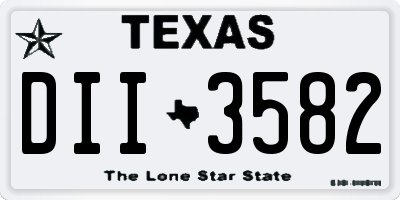 TX license plate DII3582