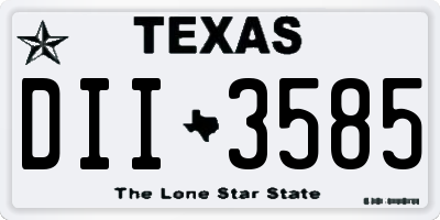 TX license plate DII3585