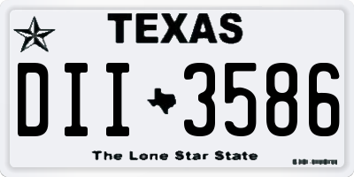 TX license plate DII3586
