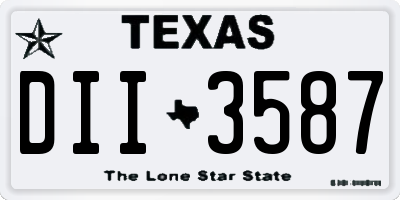 TX license plate DII3587