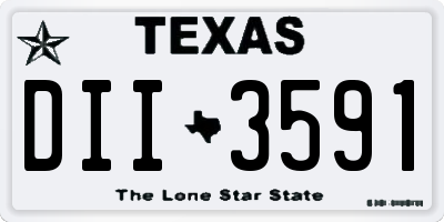 TX license plate DII3591