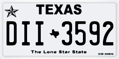 TX license plate DII3592