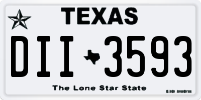 TX license plate DII3593
