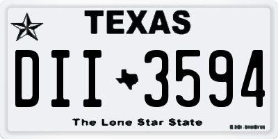 TX license plate DII3594