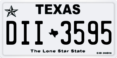 TX license plate DII3595