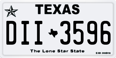 TX license plate DII3596
