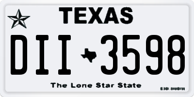 TX license plate DII3598