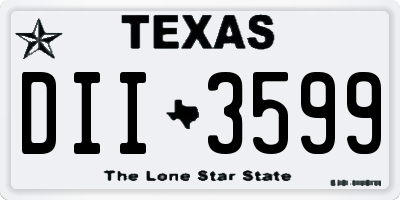 TX license plate DII3599