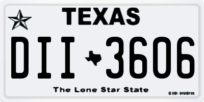 TX license plate DII3606