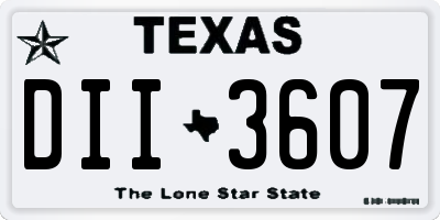 TX license plate DII3607