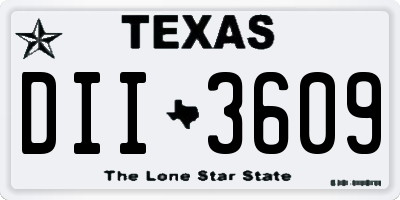 TX license plate DII3609