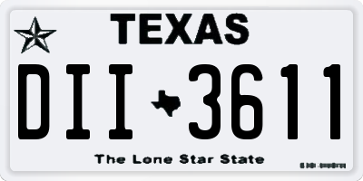 TX license plate DII3611