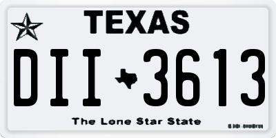 TX license plate DII3613