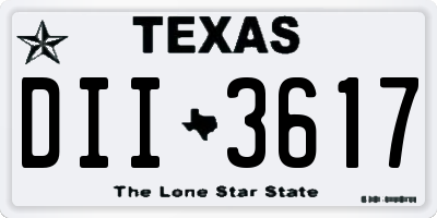 TX license plate DII3617
