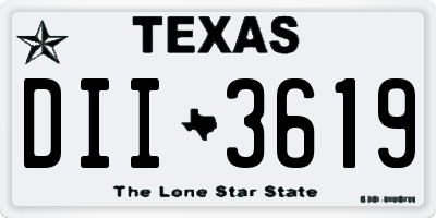 TX license plate DII3619