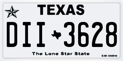 TX license plate DII3628