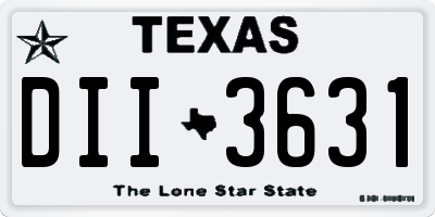 TX license plate DII3631