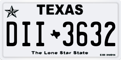 TX license plate DII3632