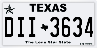 TX license plate DII3634
