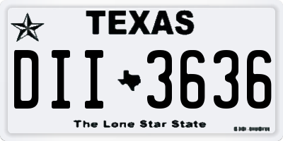 TX license plate DII3636